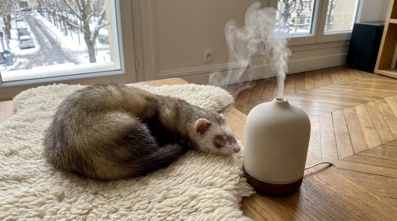 Diffuseur d’huiles essentielles en hiver : pourquoi leur utilisation peut-elle mettre en danger le foie de votre furet, oiseau ou petit rongeur ?
