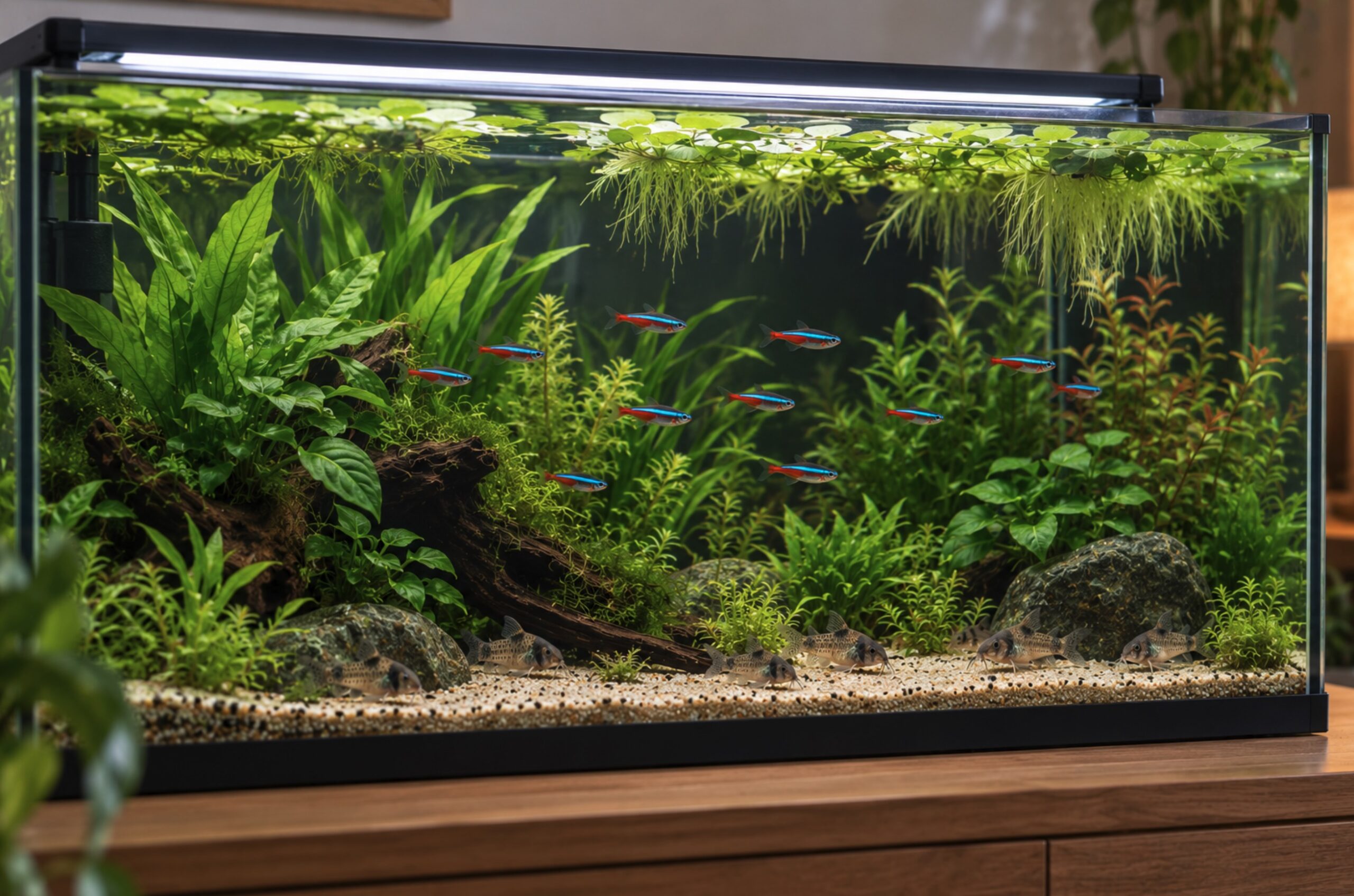 Quand la surface de l'aquarium devient un écosystème à part entière